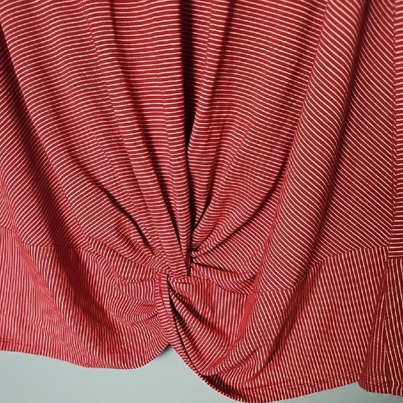 Modcloth Feminine Summer Red And White Sleeveless Tie Front Tank Top 1X - Picture 4 of 6